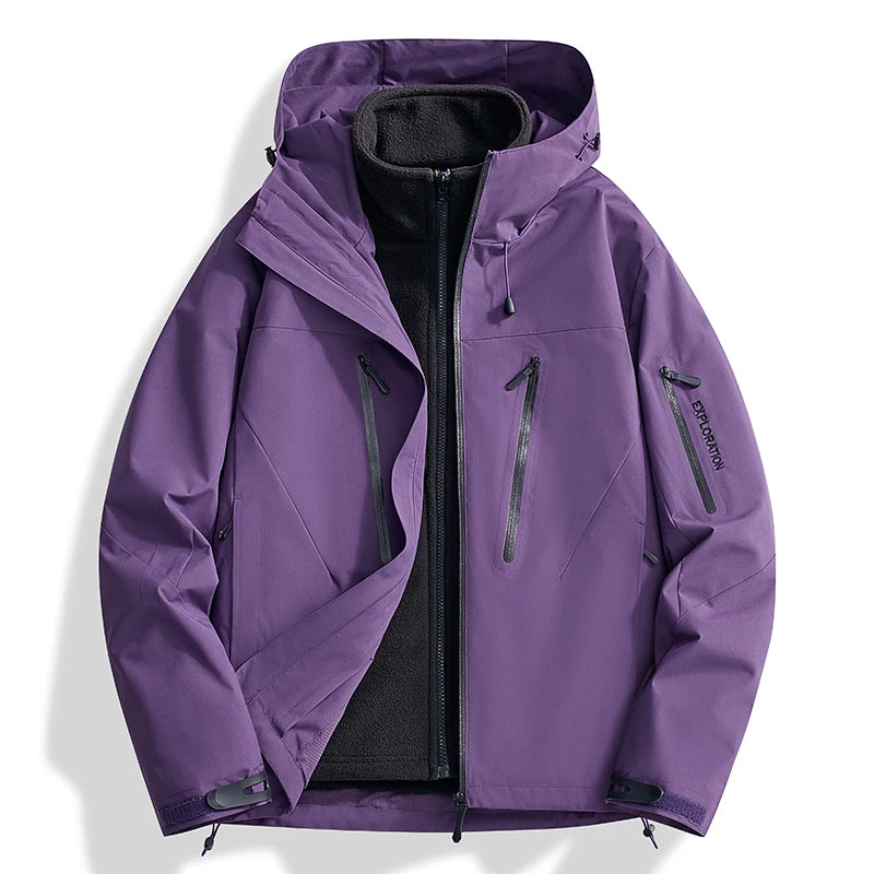 Riolio Men's Outdoor New Jacket Autumn Waterproof Windproof Assault Suit Men Women Three in One Two-piece Set Men's Brand Hiking Suit