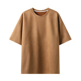 Riolio Summer Short-sleeved T-shirt Men Fashion 10-color Casual Suede T Shirt Men Streetwear Loose O-neck Tshirt Mens Top M-3XL