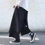 Riolio Fake Two-Piece Pants Men Male New Loose Wide-Leg Trousers Casual Straight Streetwear Spring Autumn Hip-Hop Pantalons Capris