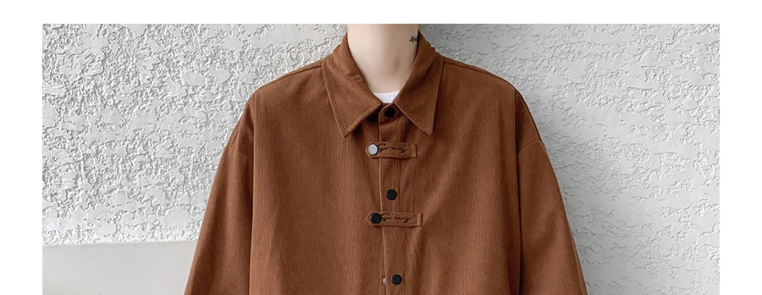 Riolio Corduroy Shirt Men Casual Turn Down Button Long Sleeve Shirts Streetwear Leisure Luxury Clothing Chemise Homme