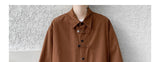 Riolio Corduroy Shirt Men Casual Turn Down Button Long Sleeve Shirts Streetwear Leisure Luxury Clothing Chemise Homme