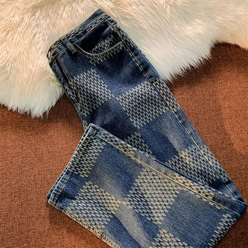 Riolio Spring Autumn Vintage Loose Casual Fashion Straight Jeans Hombre Hip Hop Harajuku Y2K Denim Pants Male Streetwear Trousers Men