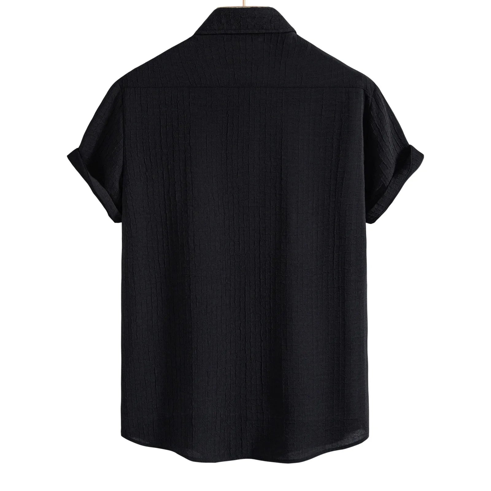 Riolio men summer outfits Mens Casual Waffle Shirt Suit Two Piece Solid Short Sleeved Shirt And Shorts Suit Harajuku Casual T-Shirt And Shorts Set