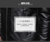 Riolio Casual Punk Rock Thick Leather Coats Slim Windproof Blazer Stand Collar Outwear Men's Pu Leather Jacket Zipper Motorcycle Jacket