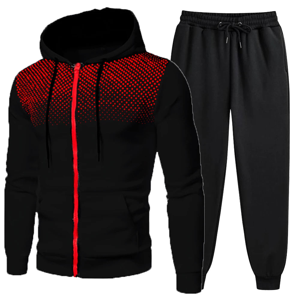 Riolio Mens Tracksuits Men's Clothing Men Sets Hoodie Set Zipper Sweatshirt Casual Sport Sweatpants Man Sweat Suit Set Running