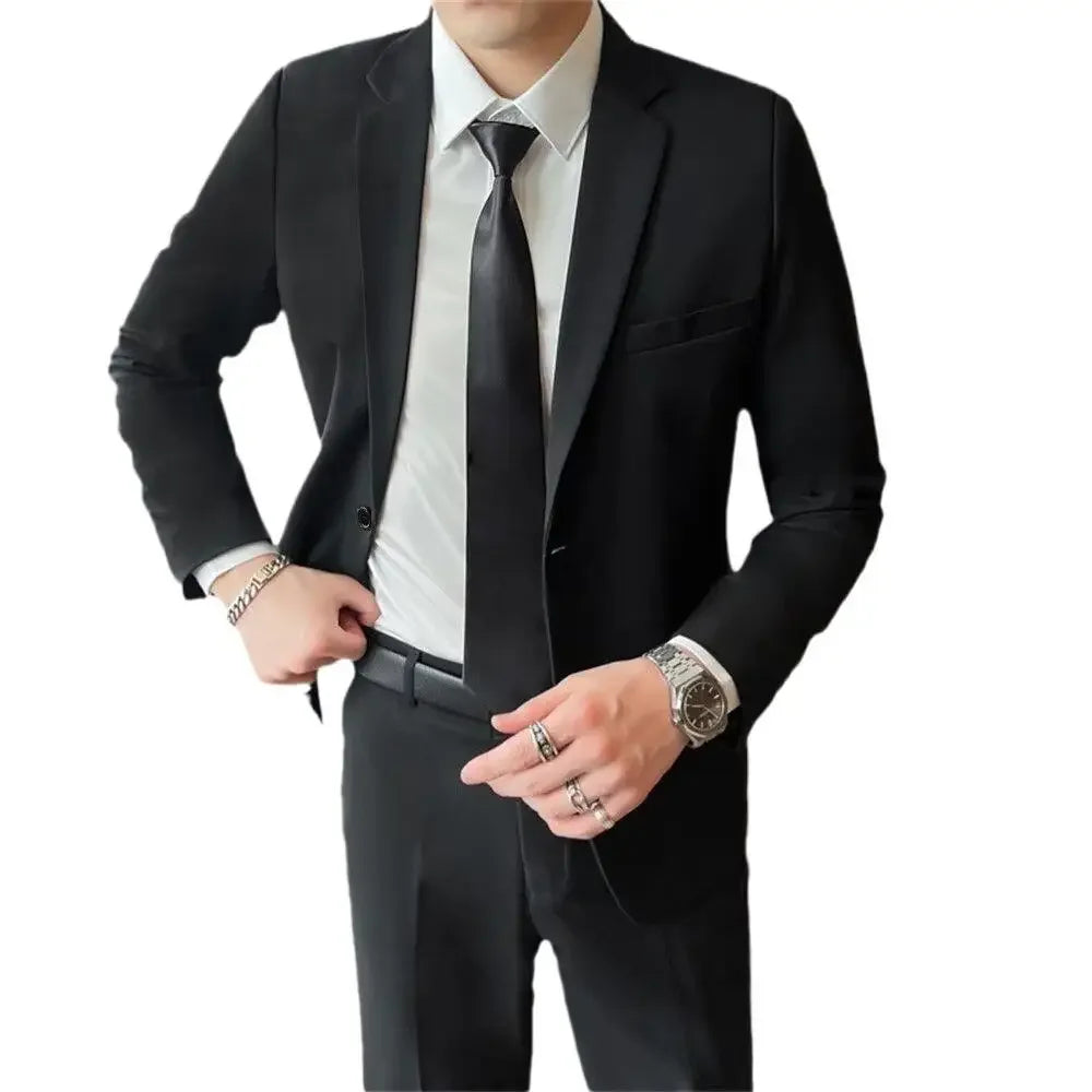 Riolio Men's Western-style Suit Korean Version Wedding Formal Gowns Slimming Business Casual Jacket Elegant Groom Tuxedo