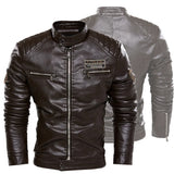 Riolio Men Outerwear Leather Moto Jacket Trend Brand Men's New Clothing Men Fashion Leather Jacket Streetwear Blazer Casual Jackets