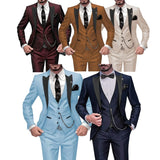 Riolio prom outfits for guys Teal Green Suit for Men,full Man Suit,3 Pieces Blazer Vest and Pants Set,men's Suit for Wedding ,daily Life,business,party