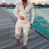 Riolio Spring Autumn Solid Y2K Men's Two-piece Suit Fashion Long Sleeve Sweatshirt and Long Pants Sport Sets Homme Casual Male Clothes