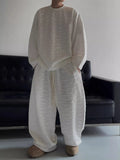 Riolio Kpop Tracksuit Retro Loose Three-dimensional Set Ethnic Jacquard Milk White Sports Suit American Casual High-end Wear