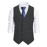 Riolio Business Casual Men Suit Stripe Vest Waist Belt Slim Temperament Retro Body Shaping Single Breasted  Fashion Tank Top 2024 New