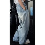 Riolio Mens Loose Fit Washed Wide Leg Jeans man baggy Floor Dragging Casual Streetwear Denim Pants  Trending Fashion High Quality