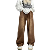 Riolio Brown Baggy Jeans Men Fashion Casual Vintage Jeans Men Streetwear Hip-hop Loose Straight Jeans Mens Retro Denim Trousers M-3XL