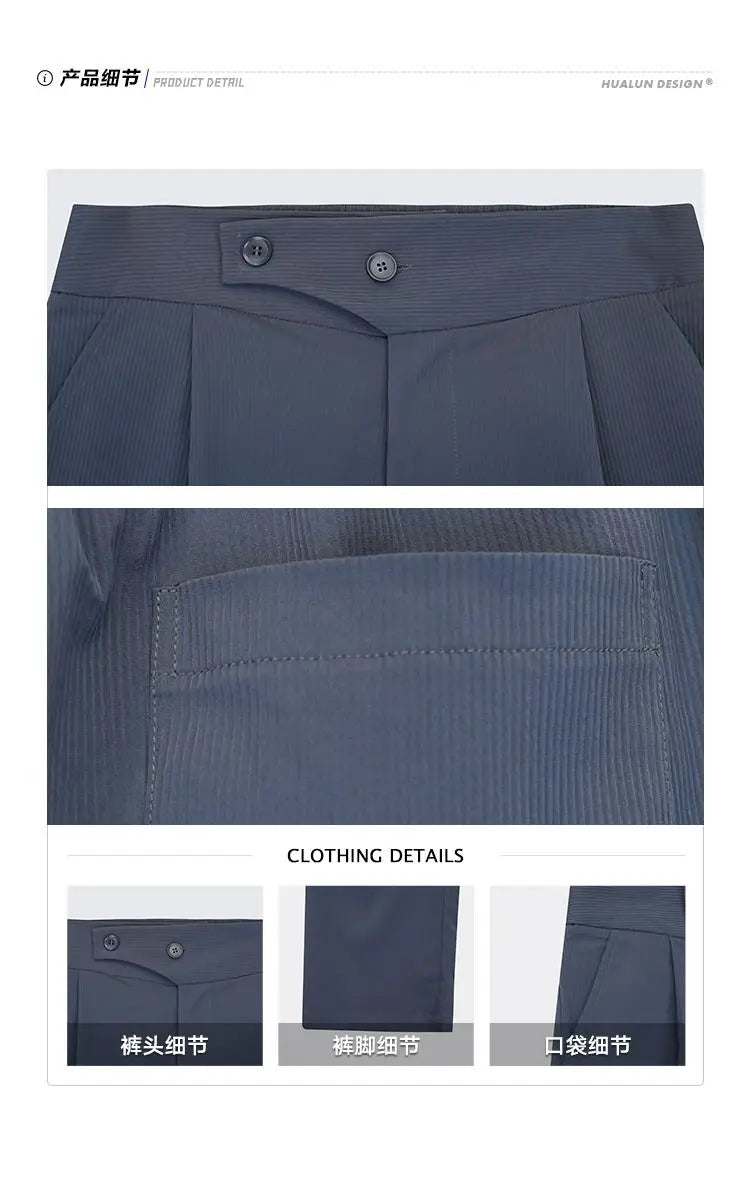 Riolio Men's Shirt Pants Set High-end Shirt Suit Trendy Spring Handsome Long-sleeved Top Loose Straight Trousers Two-piece Set