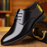 Riolio Men's Breathable Leather Shoes Black Soft Leather Soft Bottom Spring And Autumn Best Man Men's Business Formal Wear Casual Shoes