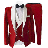 Tailor Made Royal Blue Men's Suit  Groom Tuxedos Peak Lapel Best Man Suits Mens Wedding Suits (Jacket+Pants+Vest)