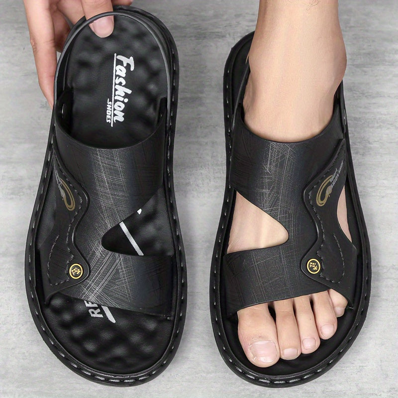 Riolio Men's Dual Purpose Sandals, Casual Hollow Out Non Slip Shoes, Open Toe Shoes For Outdoor Beach, Spring And Summer
