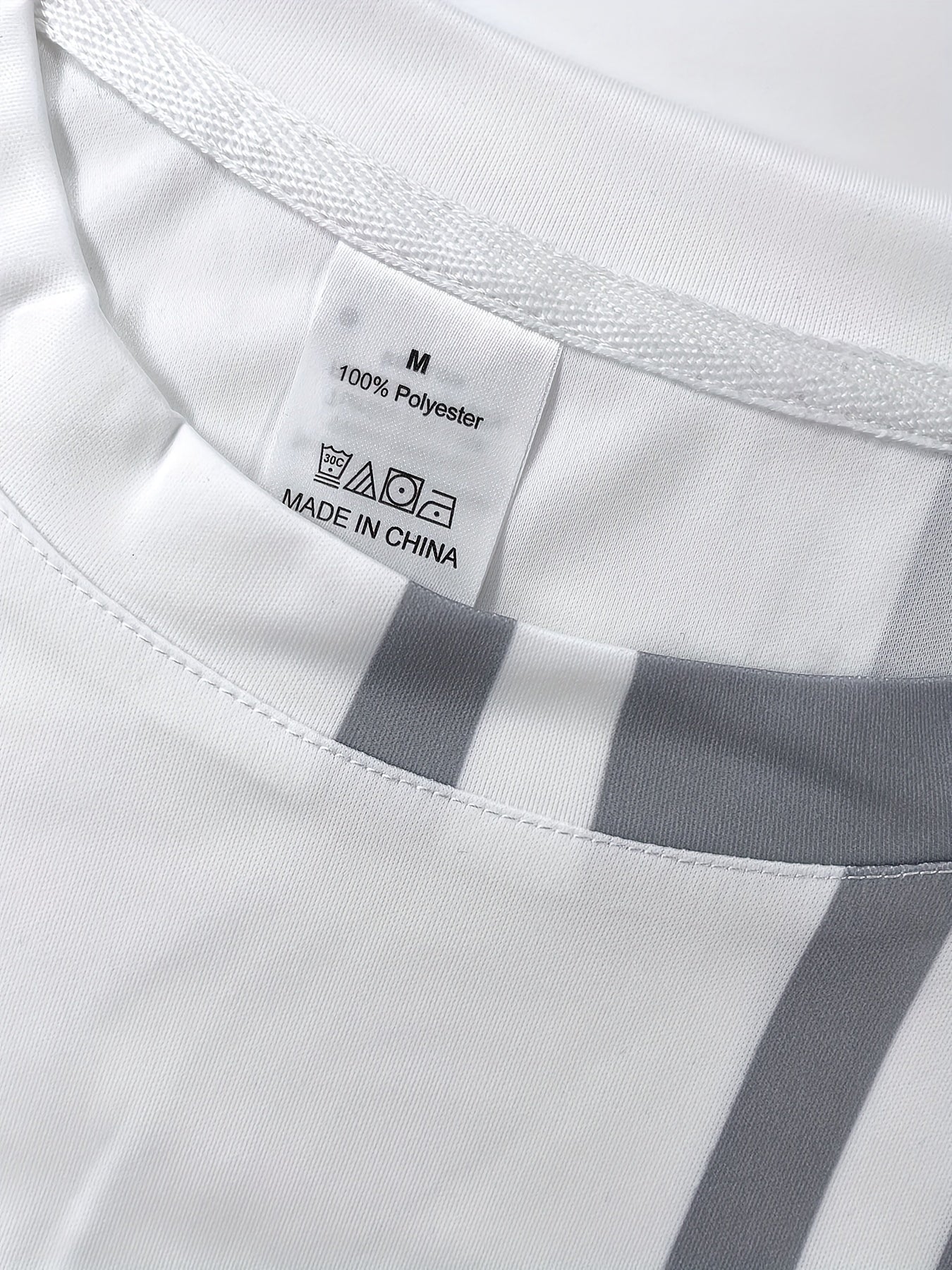 Riolio Men's Fashion Long-sleeved Trouser Suit, Classic Simple White and Gray Two-color Stitching Print Graphic Print Design, Men's Breathable Skin-friendly Long-sleeved Trouser Suit