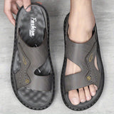 Riolio Men's Dual Purpose Sandals, Casual Hollow Out Non Slip Shoes, Open Toe Shoes For Outdoor Beach, Spring And Summer