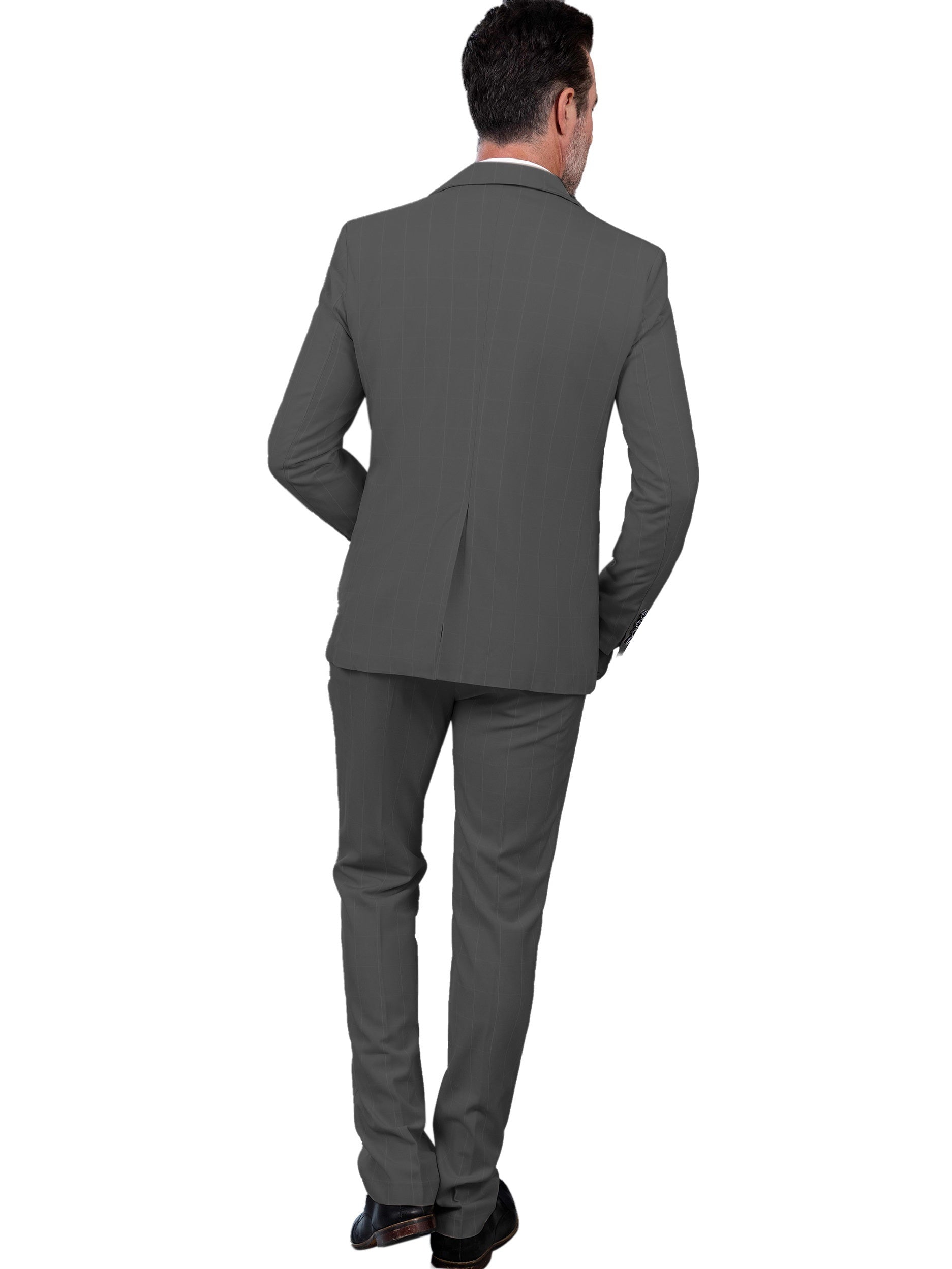 Riolio Mens Suit Plaid Tuxedos Business Suits Slim Fit Double Breasted