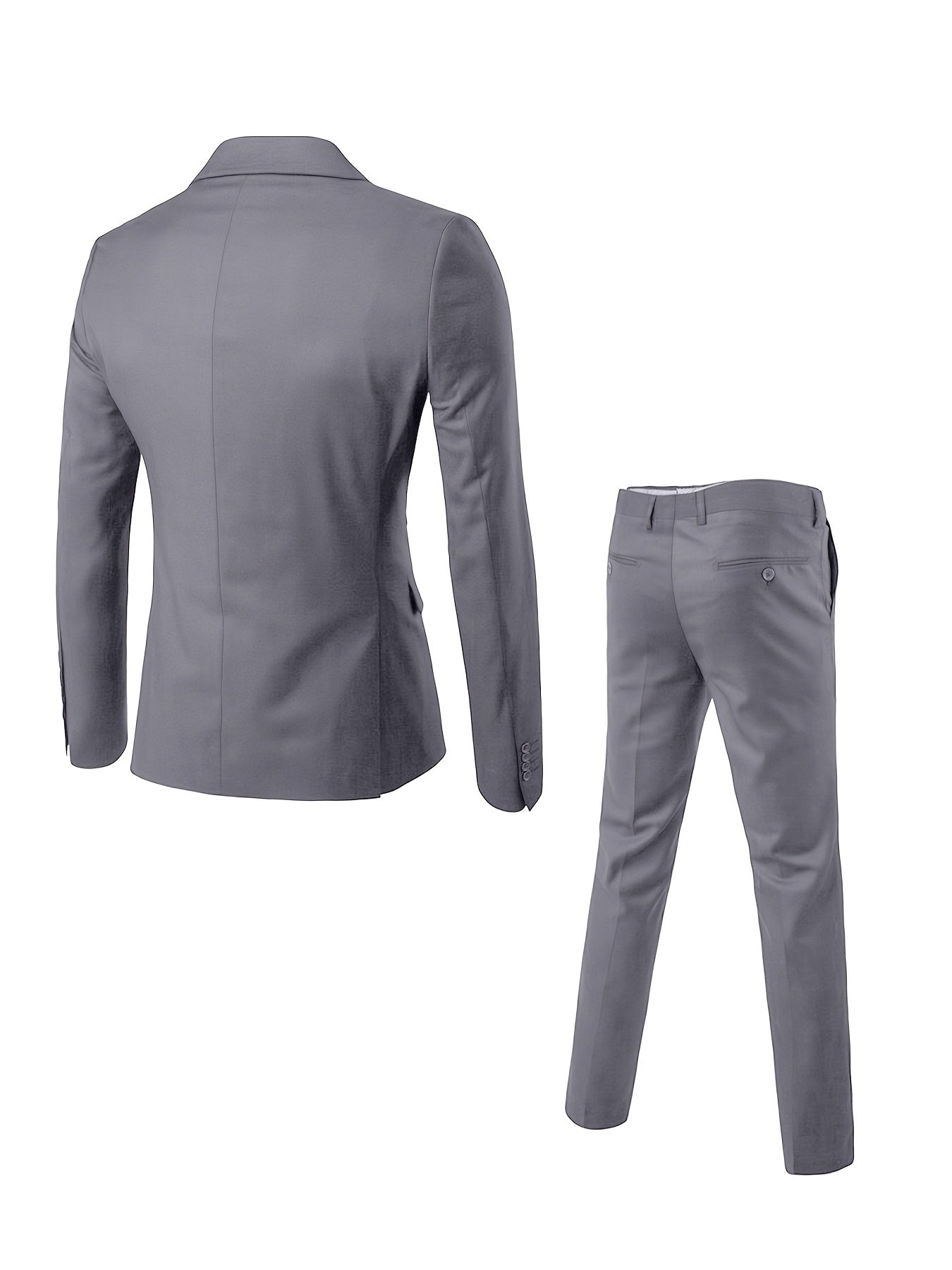 Riolio 2pcs Men's Suit Fashion Set Jacket Suit and Trousers Elegant Business Casual Banquet Party
