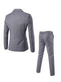 Riolio 2pcs Men's Suit Fashion Set Jacket Suit and Trousers Elegant Business Casual Banquet Party