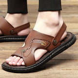 Riolio Men's Dual Purpose Sandals, Casual Hollow Out Non Slip Shoes, Open Toe Shoes For Outdoor Beach, Spring And Summer