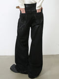 Riolio Men's Black Ripped Jeans - Distressed Denim, Loose Fit, Cotton Blend, Casual Streetwear for Skateboarding & Parties