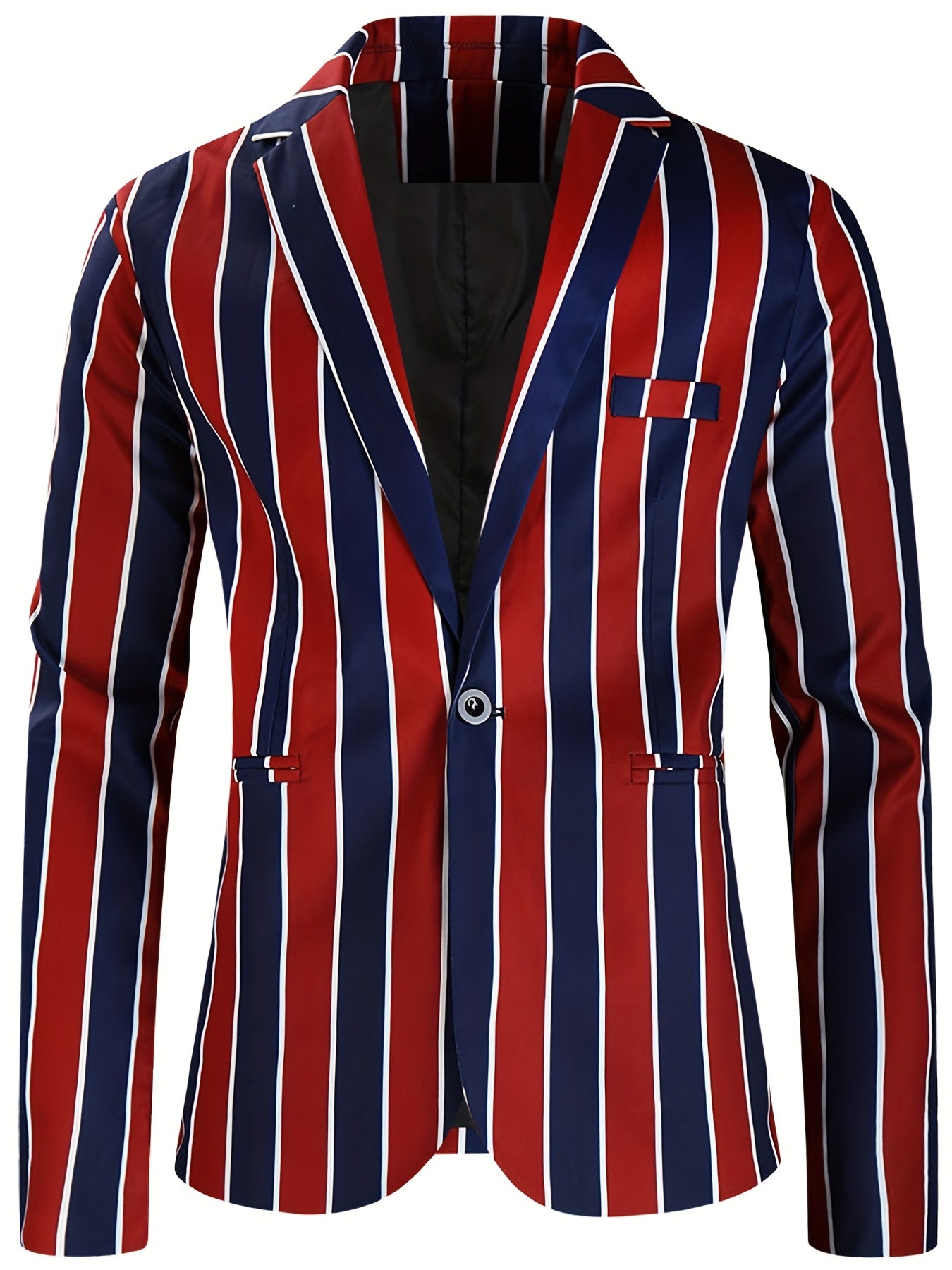 Riolio Allover Print One Button Blazer, Men's Casual Music Note Pattern Flap Pocket Lapel Sports Coat For Spring Fall Business