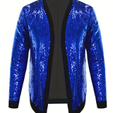 Riolio Men's Casual Chic Jacket, Street Style Spangle Decoration Open-Front Cardigan Jacket For Party Dinner Performance
