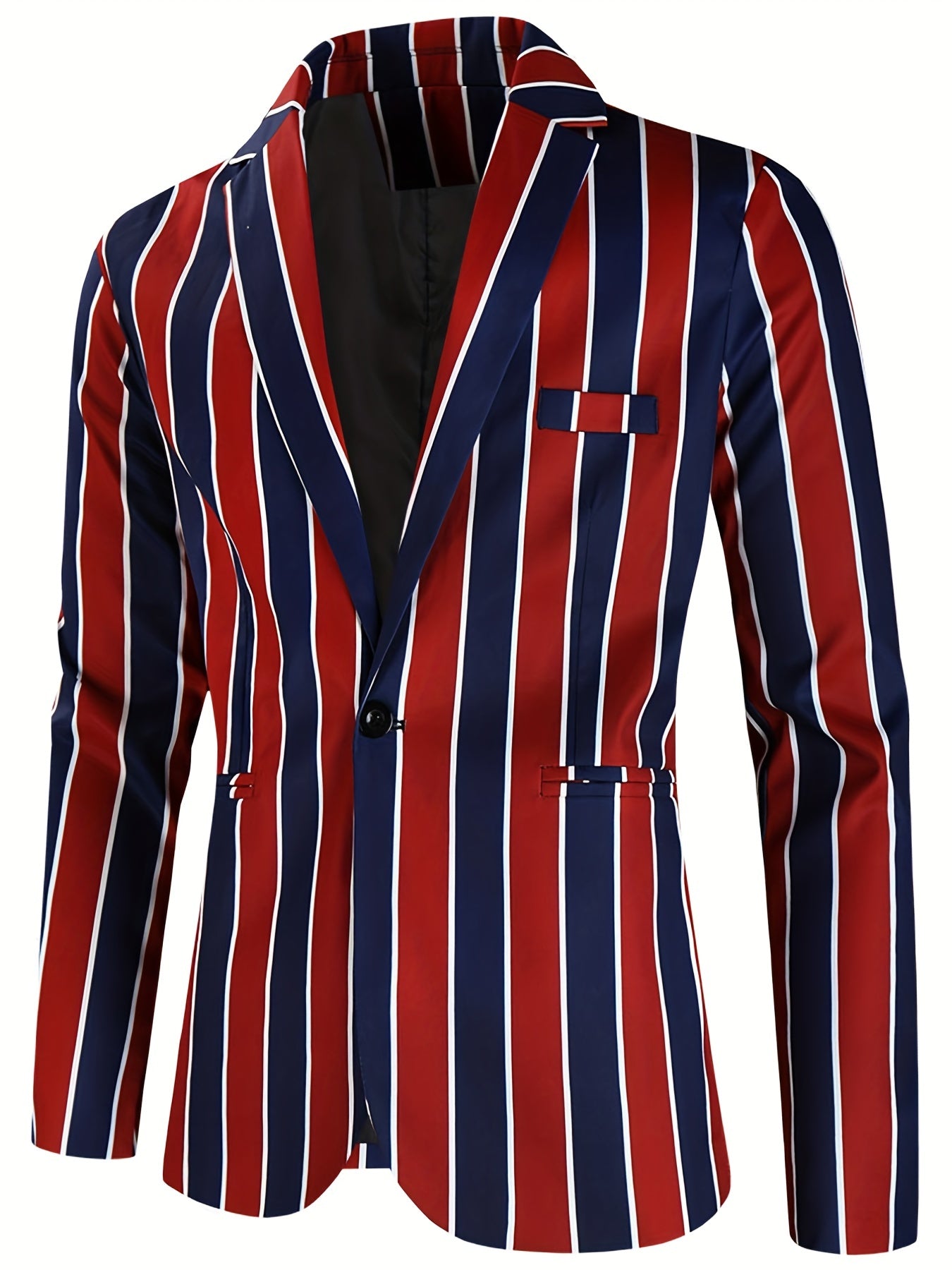 Riolio Allover Print One Button Blazer, Men's Casual Music Note Pattern Flap Pocket Lapel Sports Coat For Spring Fall Business