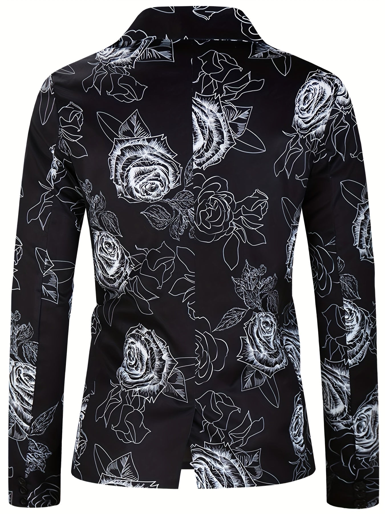 Riolio Allover Print One Button Blazer, Men's Casual Music Note Pattern Flap Pocket Lapel Sports Coat For Spring Fall Business