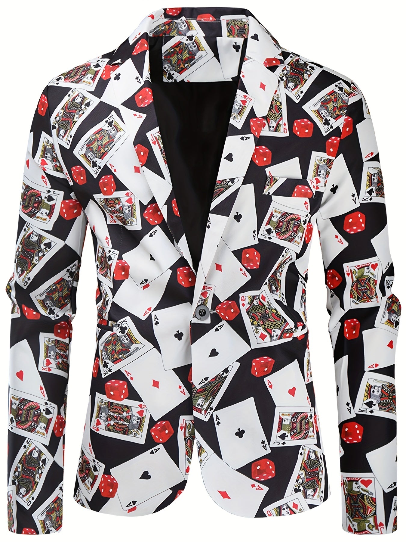 Riolio Allover Print One Button Blazer, Men's Casual Music Note Pattern Flap Pocket Lapel Sports Coat For Spring Fall Business