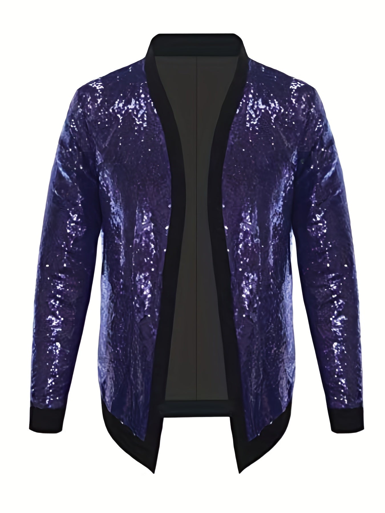 Riolio Men's Casual Chic Jacket, Street Style Spangle Decoration Open-Front Cardigan Jacket For Party Dinner Performance