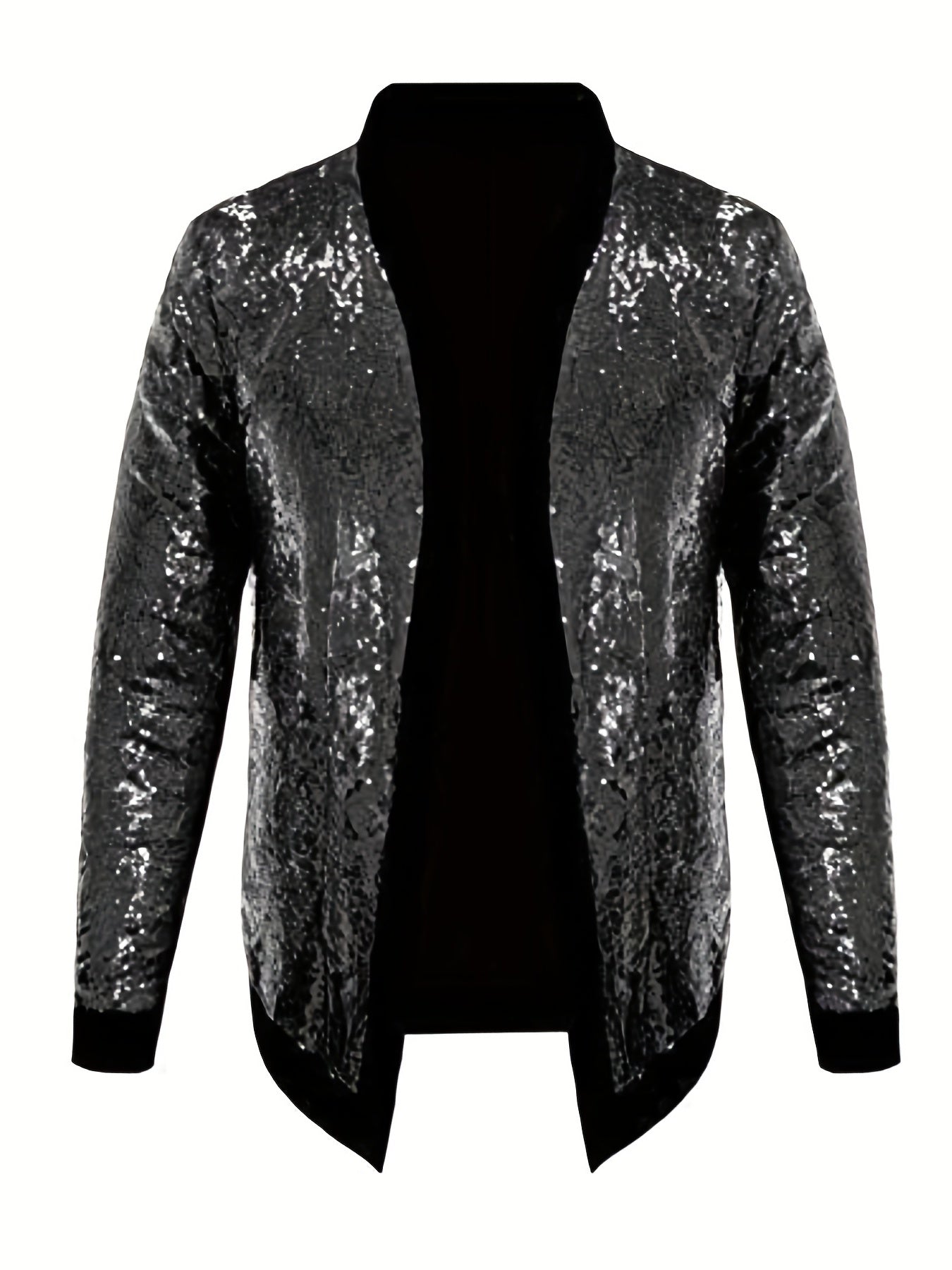 Riolio Men's Casual Chic Jacket, Street Style Spangle Decoration Open-Front Cardigan Jacket For Party Dinner Performance