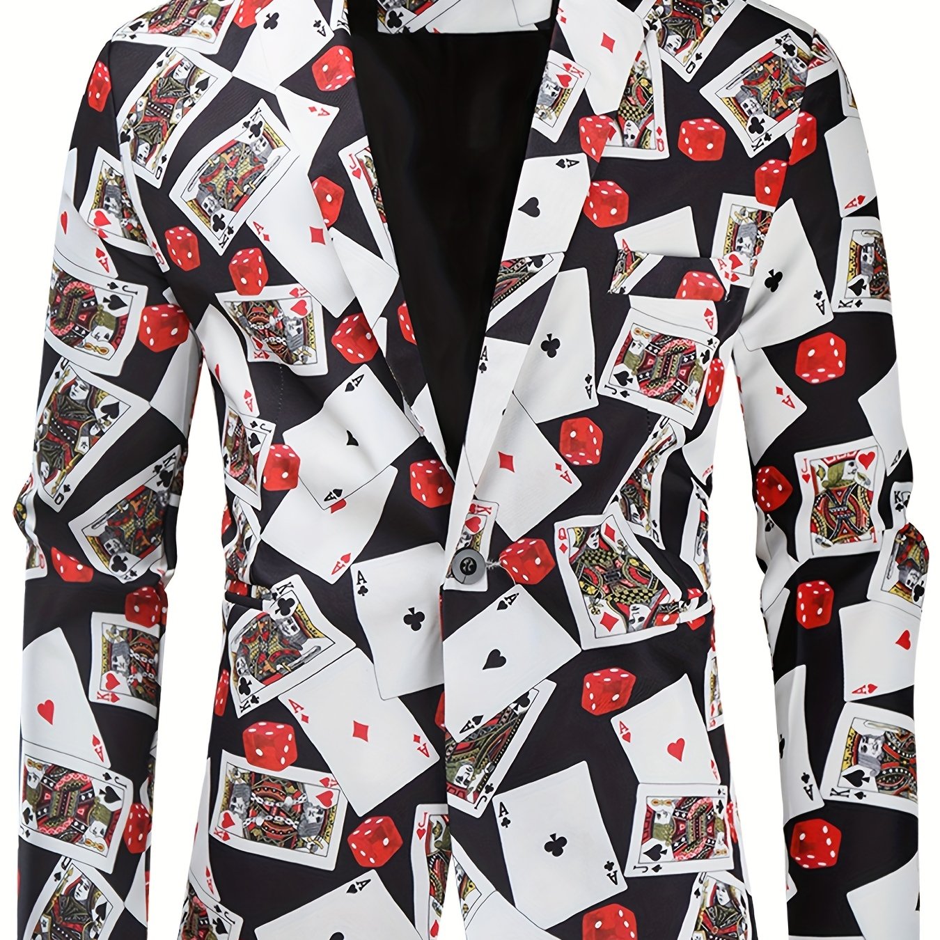 Riolio Allover Print One Button Blazer, Men's Casual Music Note Pattern Flap Pocket Lapel Sports Coat For Spring Fall Business
