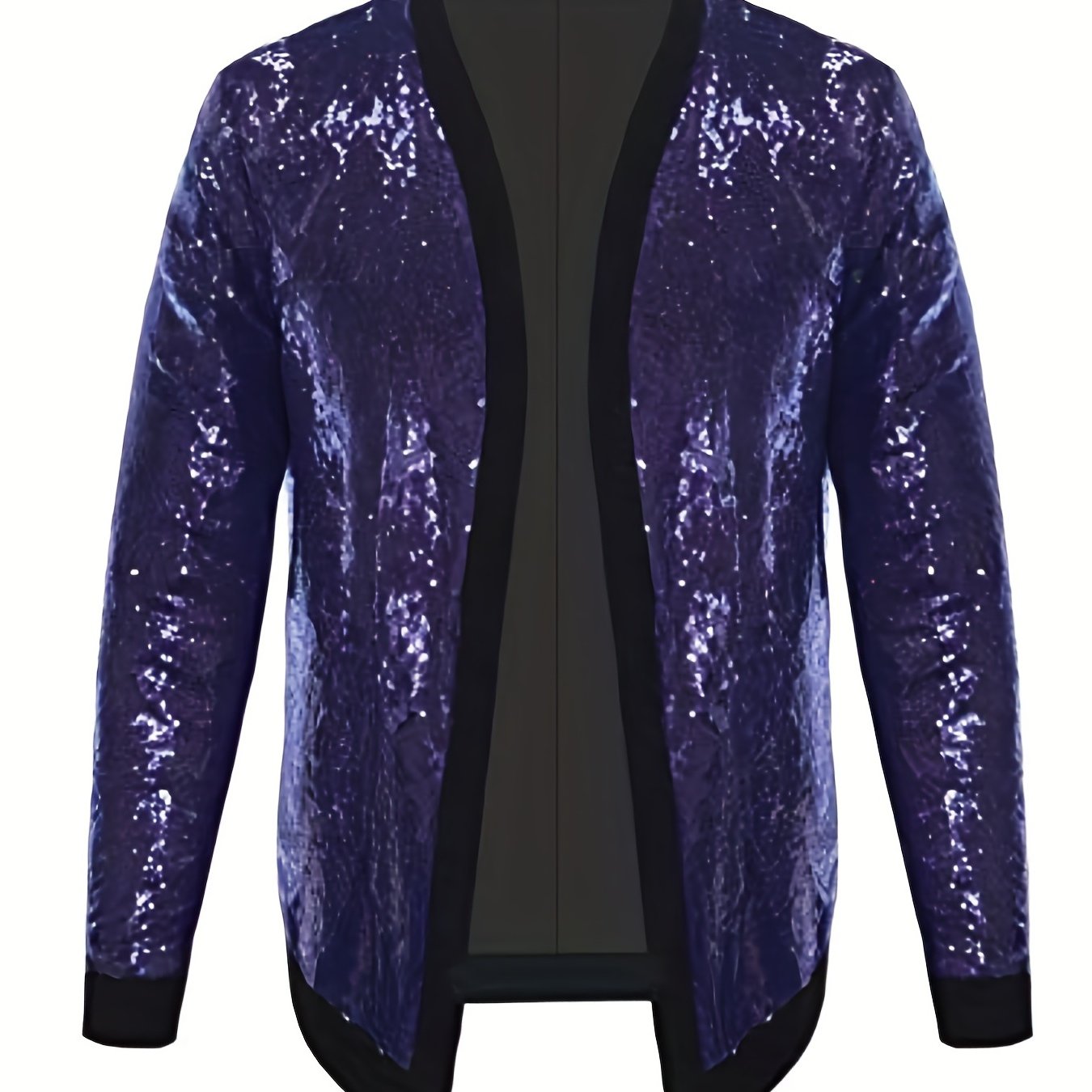 Riolio Men's Casual Chic Jacket, Street Style Spangle Decoration Open-Front Cardigan Jacket For Party Dinner Performance