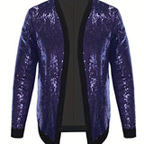 Riolio Men's Casual Chic Jacket, Street Style Spangle Decoration Open-Front Cardigan Jacket For Party Dinner Performance