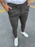 Riolio Slim Fit Elegant Slacks, Men's Casual Vintage Style Slightly Stretch Dress Pants