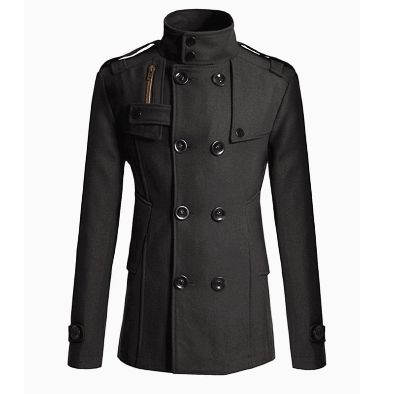 Riolio New Men's Wool Overcoat Long Suit Men Woolen Windbreaker Man Woollen Coat Outer for Men Casual Wear Brand Mens Clothing