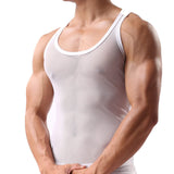 Mens Undershirt Gay clothing Nylon Mesh Shirt See Through Sheer Long Sleeves T Shirts Sexy transparent shirt Underwear