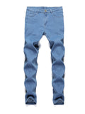 Riolio High Quality Fashion European American Classic Solid Washing Denim Pants Casual Men's Stretch Trouser Blue Skinny Jeans Men