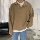 Riolio Fashion Autumn Winter Men's Cool Boy Casual Loose Tess Knitted Pullover Sweater Soft Button Warm