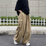 Riolio Harajuku Vintage Wide leg jeans Pants Men Casual Joggers Harem Pants White Cargo Pants Skateboard Trousers Streetwear