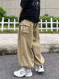 Riolio Harajuku Vintage Wide leg jeans Pants Men Casual Joggers Harem Pants White Cargo Pants Skateboard Trousers Streetwear