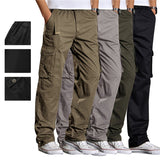 Riolio Men's Casual Cargo Cotton Pants Men Pocket Loose Straight Pants Elastic Work Trousers Brand Fit Joggers Male Large Size