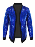 Riolio Men's Casual Chic Jacket, Street Style Spangle Decoration Open-Front Cardigan Jacket For Party Dinner Performance