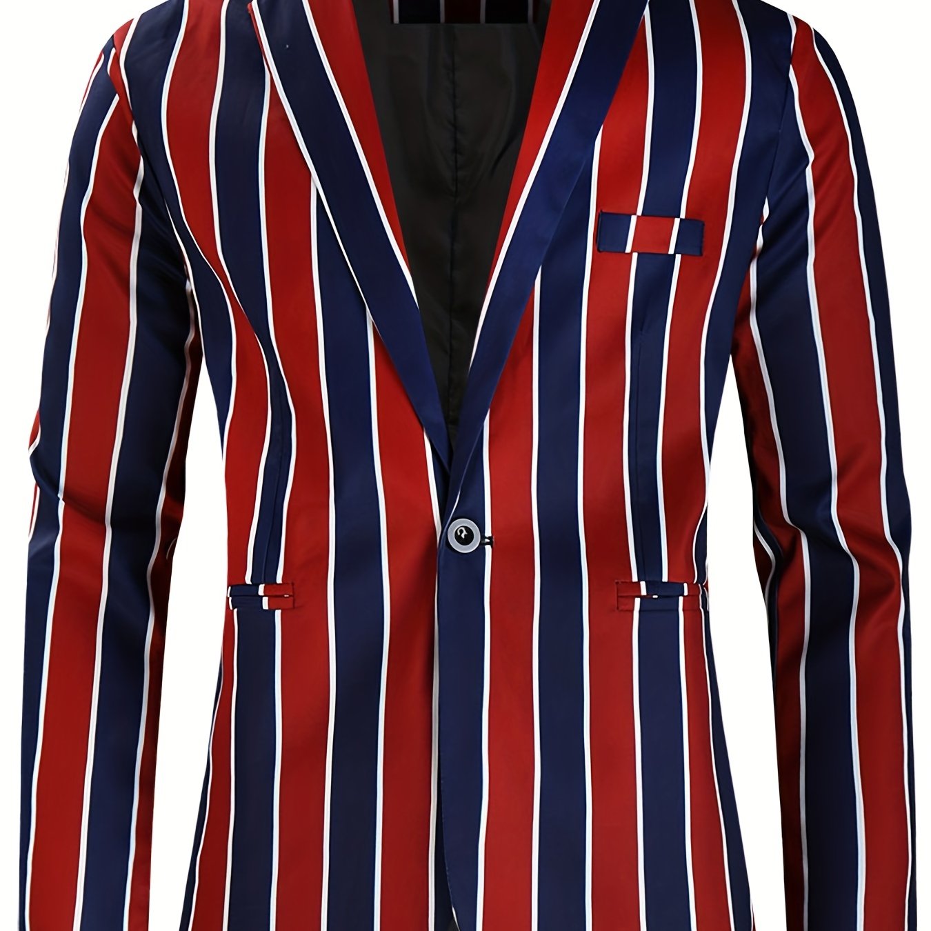 Riolio Allover Print One Button Blazer, Men's Casual Music Note Pattern Flap Pocket Lapel Sports Coat For Spring Fall Business