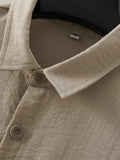 Riolio Men'S Casual Viscose Shirt, Regular Fit Long Sleeve Button- Lapel Collar, Solid Color Woven Fabric, Spring/Fall Season, 159gsm - Polyester 34%, Polyamide 17%, Non-Stretch