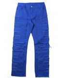 Riolio [Slim Fit Tassel Jeans] Men's slim fit and creative tassel decoration straight jeans, men's casual streetwear style hip-hop skateboard rap jeans, all seasons